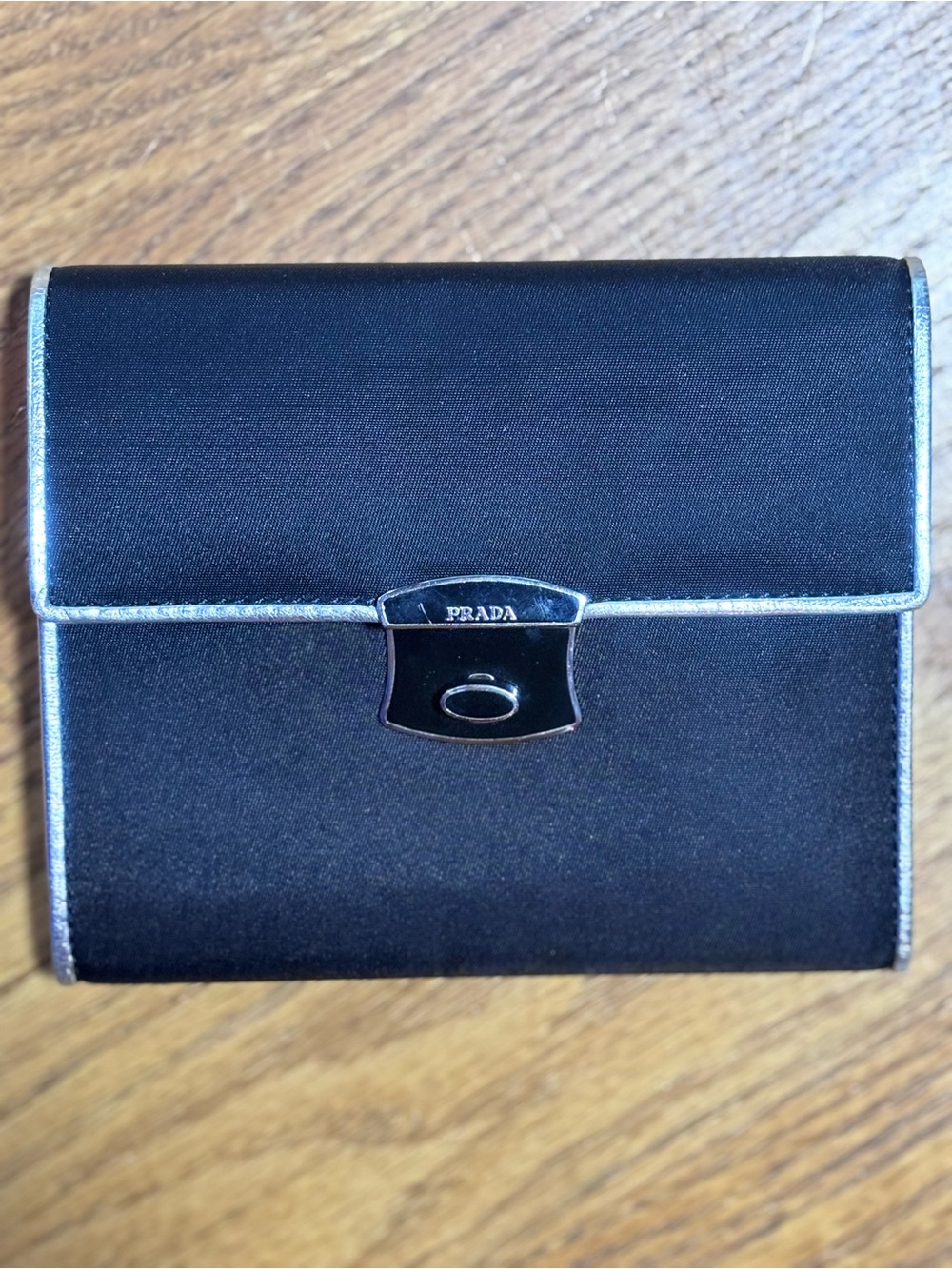 Vintage Prada Tessuto Nylon Zip Agenda Organizer Document Portfolio Black
